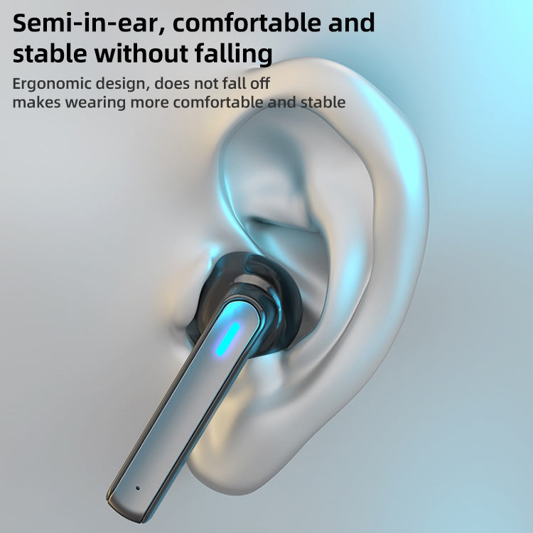 Écouteurs Bluetooth tactiles semi-intra-auriculaires BQ02 TWS avec boîtier de charge et voyant lumineux, appels HD et assistant vocal intelligent